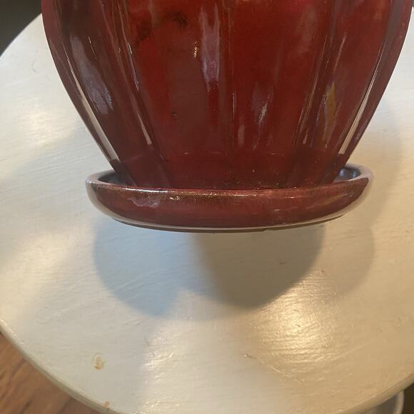 8" Better Homes And Gardens Pottery Brown Glazed Ceramic Planter With Water Tray - Picture 6 of 7